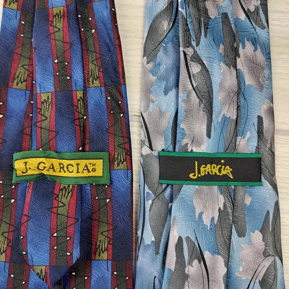 J. Garcia Silk Necktie Set Mens OS Blue Paris in the Rain Butterfly Study II 2pk